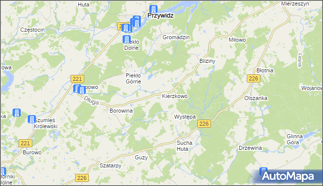 mapa Kierzkowo gmina Przywidz, Kierzkowo gmina Przywidz na mapie Targeo