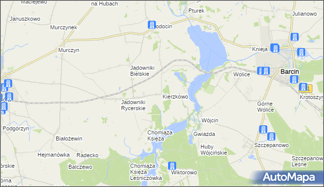 mapa Kierzkowo gmina Żnin, Kierzkowo gmina Żnin na mapie Targeo