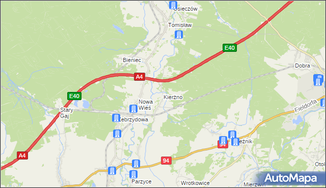 mapa Kierżno, Kierżno na mapie Targeo