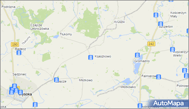 mapa Kijaszkowo gmina Wysoka, Kijaszkowo gmina Wysoka na mapie Targeo