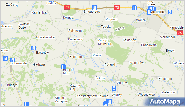 mapa Kików, Kików na mapie Targeo