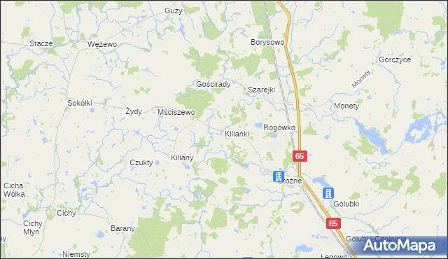 mapa Kilianki, Kilianki na mapie Targeo