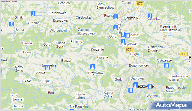 mapa Kipszna, Kipszna na mapie Targeo