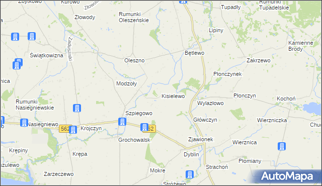 mapa Kisielewo gmina Dobrzyń nad Wisłą, Kisielewo gmina Dobrzyń nad Wisłą na mapie Targeo