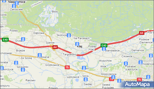 mapa Kłaj, Kłaj na mapie Targeo