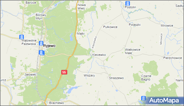 mapa Klecewko, Klecewko na mapie Targeo