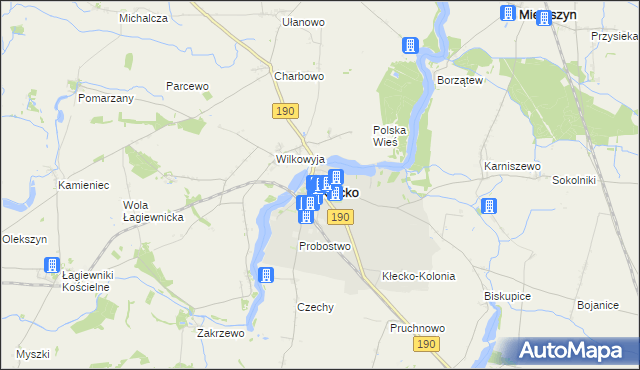 mapa Kłecko, Kłecko na mapie Targeo