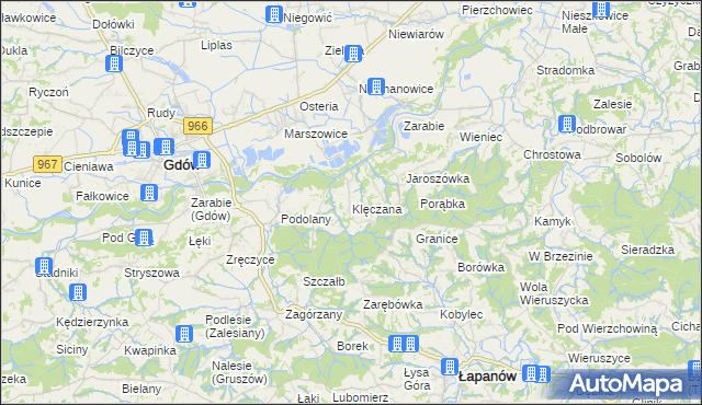 mapa Klęczana, Klęczana na mapie Targeo