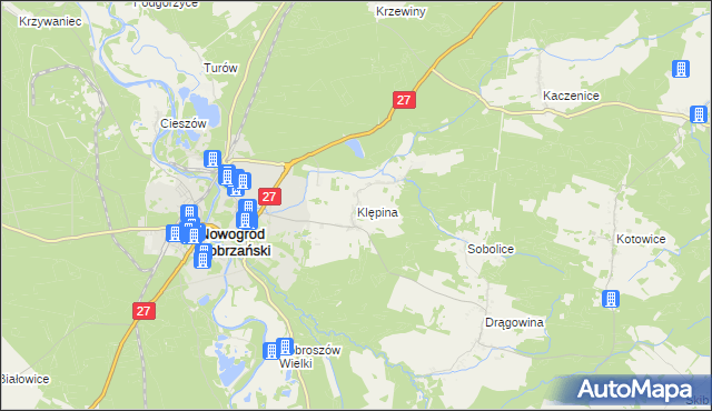 mapa Klępina, Klępina na mapie Targeo