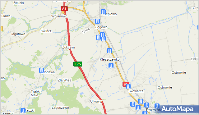 mapa Kleszczewko, Kleszczewko na mapie Targeo