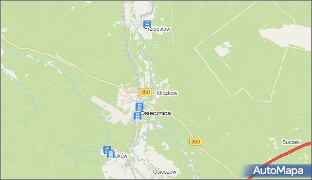 mapa Kliczków, Kliczków na mapie Targeo