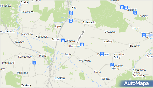 mapa Klimontówek, Klimontówek na mapie Targeo