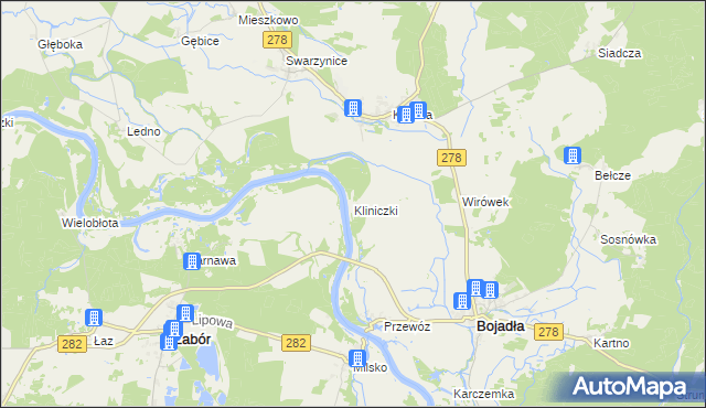 mapa Kliniczki, Kliniczki na mapie Targeo