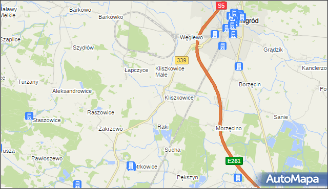 mapa Kliszkowice, Kliszkowice na mapie Targeo