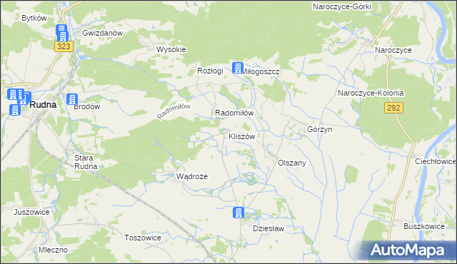 mapa Kliszów gmina Rudna, Kliszów gmina Rudna na mapie Targeo