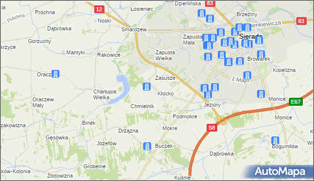 mapa Kłocko, Kłocko na mapie Targeo