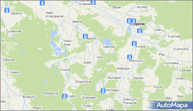 mapa Klon gmina Czajków, Klon gmina Czajków na mapie Targeo