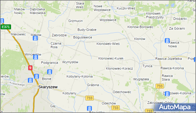 mapa Kłonowiec-Kurek, Kłonowiec-Kurek na mapie Targeo