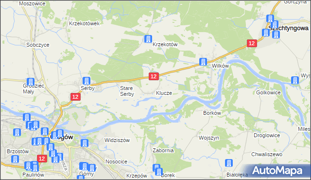 mapa Klucze gmina Głogów, Klucze gmina Głogów na mapie Targeo