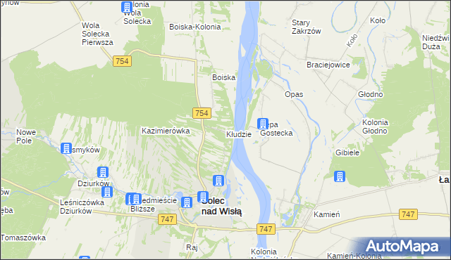 mapa Kłudzie, Kłudzie na mapie Targeo