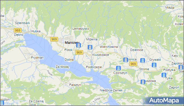 mapa Kluszkowce, Kluszkowce na mapie Targeo