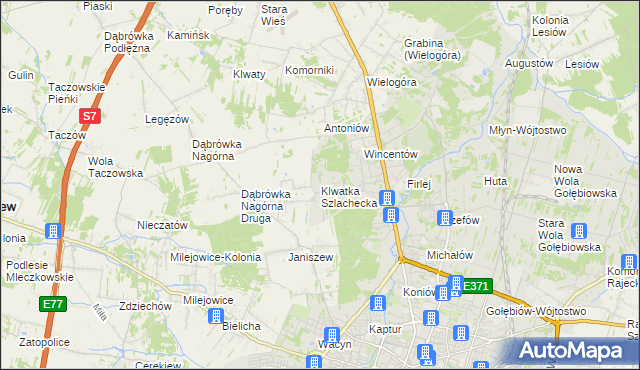 mapa Klwatka Szlachecka, Klwatka Szlachecka na mapie Targeo