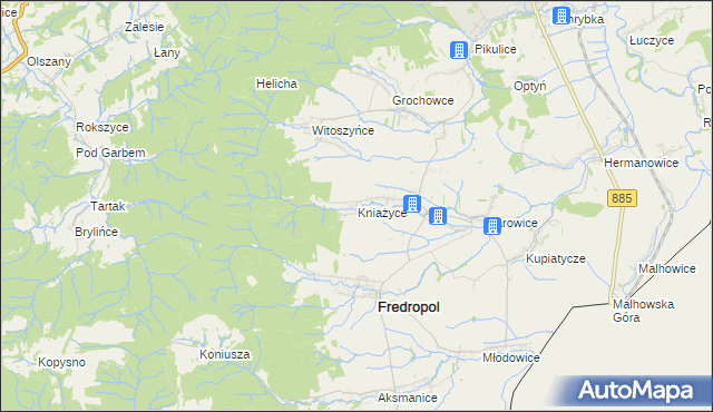 mapa Kniażyce, Kniażyce na mapie Targeo