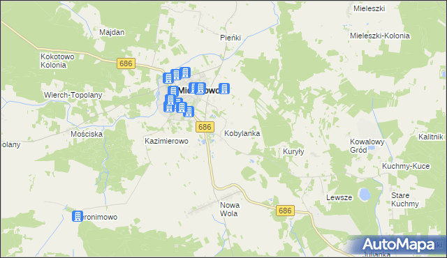 mapa Kobylanka gmina Michałowo, Kobylanka gmina Michałowo na mapie Targeo