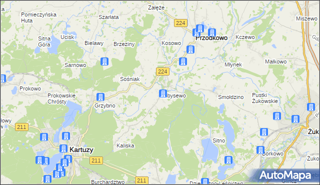 mapa Kobysewo, Kobysewo na mapie Targeo