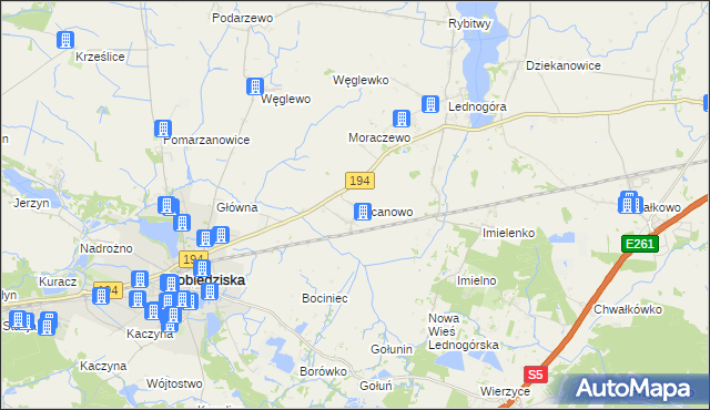 mapa Kocanowo, Kocanowo na mapie Targeo