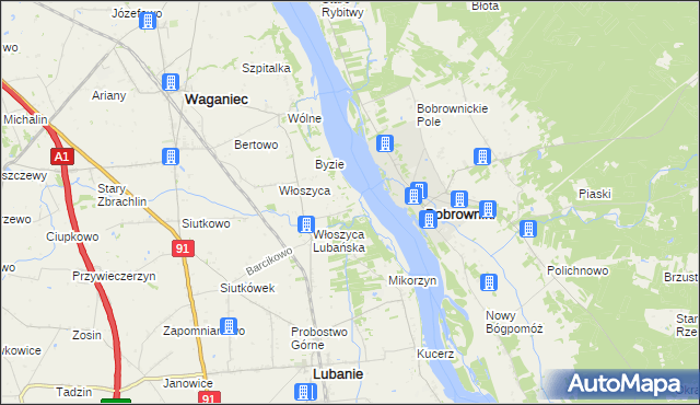 mapa Kocia Górka gmina Lubanie, Kocia Górka gmina Lubanie na mapie Targeo