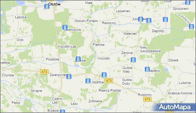 mapa Kociołki gmina Grabica, Kociołki gmina Grabica na mapie Targeo