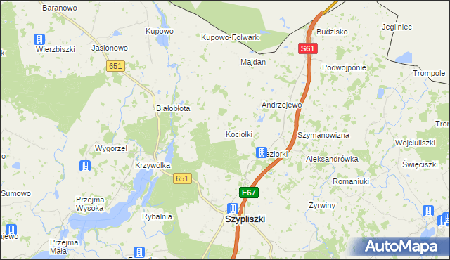 mapa Kociołki gmina Szypliszki, Kociołki gmina Szypliszki na mapie Targeo