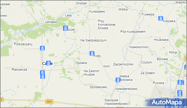 mapa Kojły, Kojły na mapie Targeo