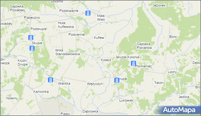 mapa Kołacz gmina Mrozy, Kołacz gmina Mrozy na mapie Targeo