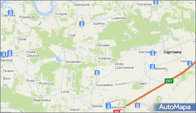 mapa Kołaków, Kołaków na mapie Targeo