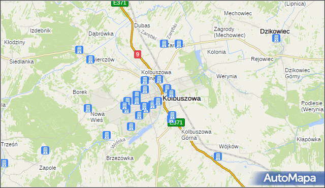 mapa Kolbuszowa, Kolbuszowa na mapie Targeo
