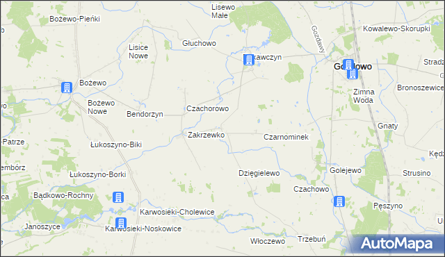 mapa Kolczyn gmina Gozdowo, Kolczyn gmina Gozdowo na mapie Targeo