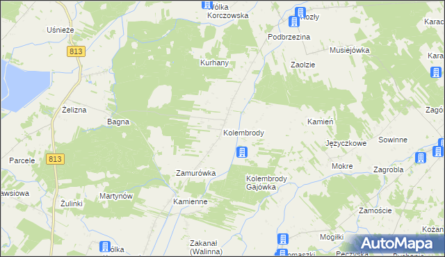 mapa Kolembrody, Kolembrody na mapie Targeo