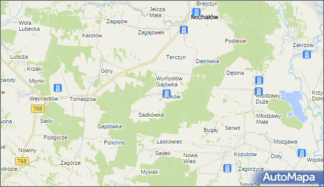 mapa Kołków, Kołków na mapie Targeo