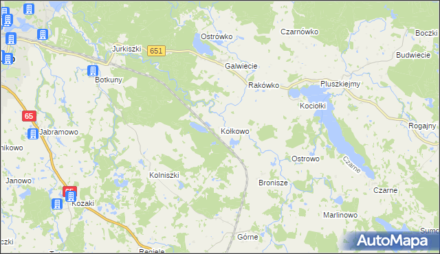 mapa Kołkowo, Kołkowo na mapie Targeo