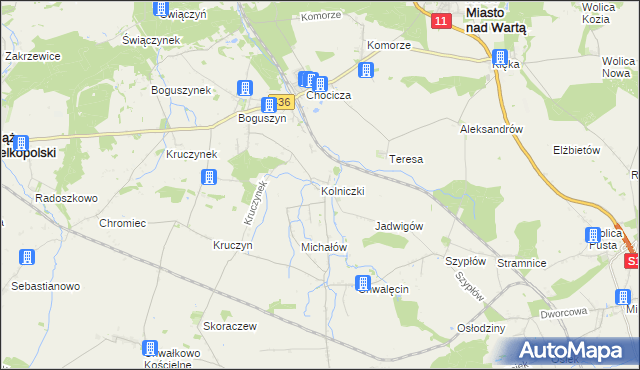 mapa Kolniczki, Kolniczki na mapie Targeo