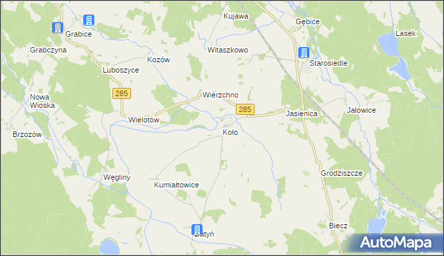 mapa Koło gmina Brody, Koło gmina Brody na mapie Targeo