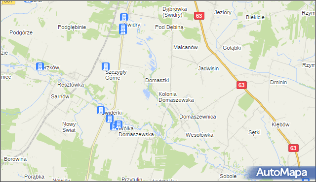 mapa Kolonia Domaszewska, Kolonia Domaszewska na mapie Targeo