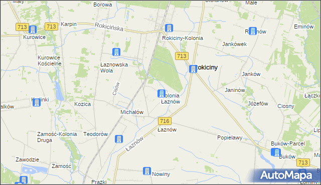 mapa Kolonia Łaznów, Kolonia Łaznów na mapie Targeo