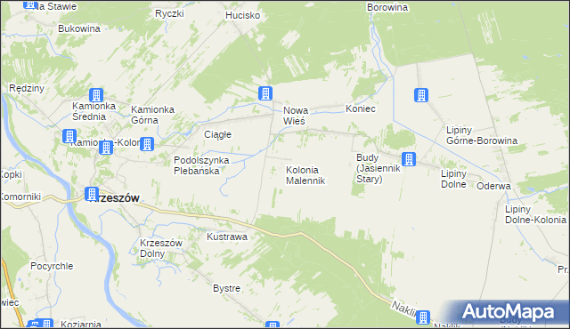 mapa Kolonia Malennik, Kolonia Malennik na mapie Targeo