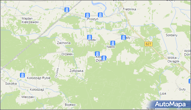 mapa Kolonia Złotki, Kolonia Złotki na mapie Targeo