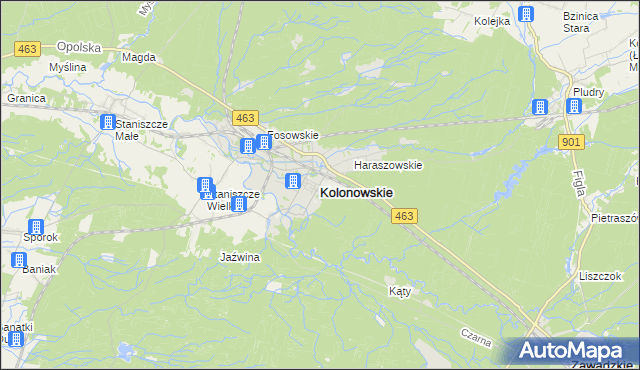 mapa Kolonowskie, Kolonowskie na mapie Targeo