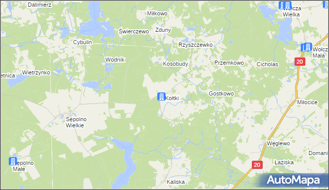 mapa Kołtki, Kołtki na mapie Targeo