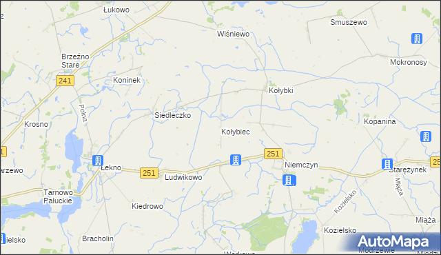 mapa Kołybiec, Kołybiec na mapie Targeo